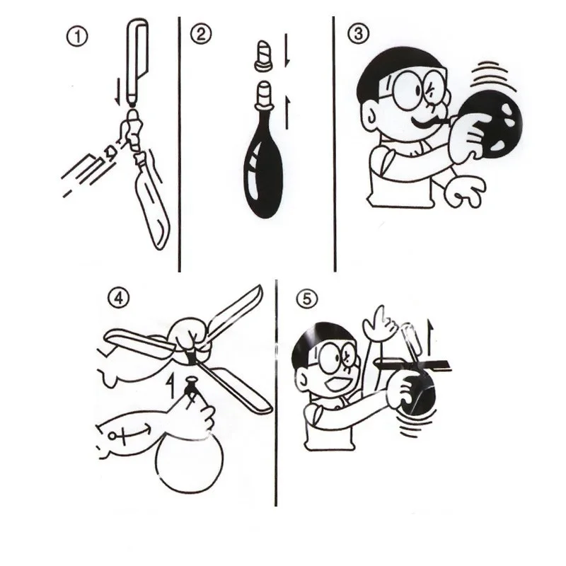 5ชิ้นเฮลิคอปเตอร์บอลลูนชุดปล่อยความสนุกกลางแจ้งสำหรับเด็กของขวัญของเล่นเกมปริศนาสำหรับพ่อแม่ลูกแบบโต้ตอบ