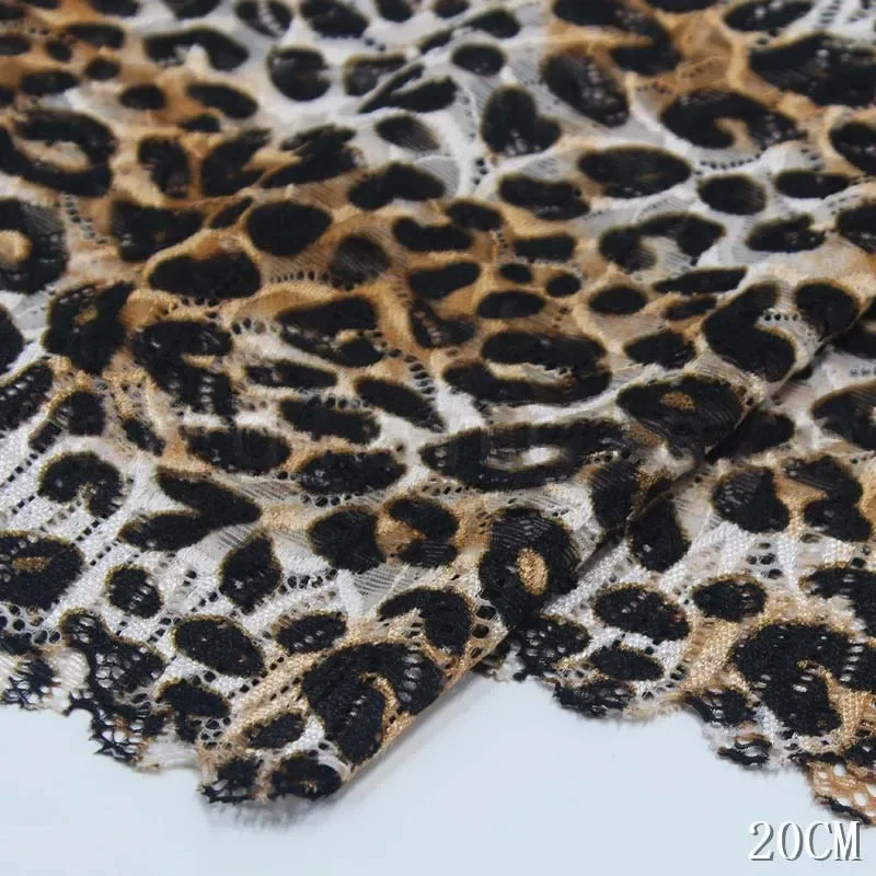 

20 ярдов эластичная эластичная леопардовая кружевная бейка юбка подол нижнее белье швейное ремесло DIY ткани для одежды нижнее белье шириной 20 см