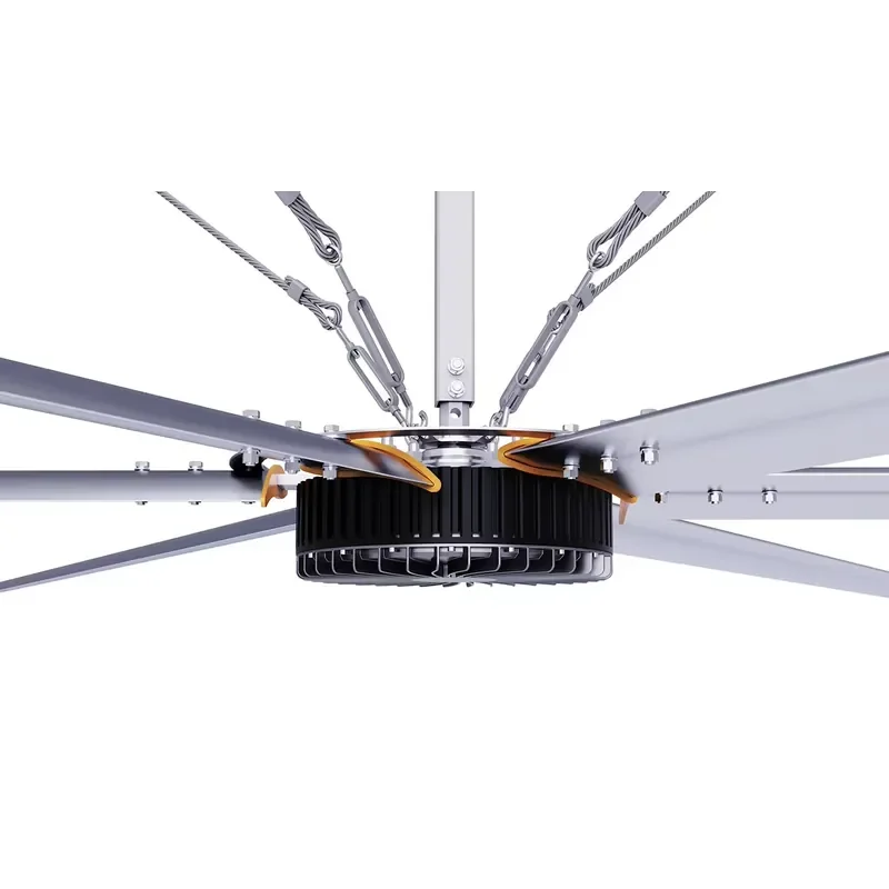 HVLS Ceiling Fan Industrial 1.5kW 24ft Large Airflow Energy Saving Low Noise PMSM Direct Drive Warehouse Factory Use