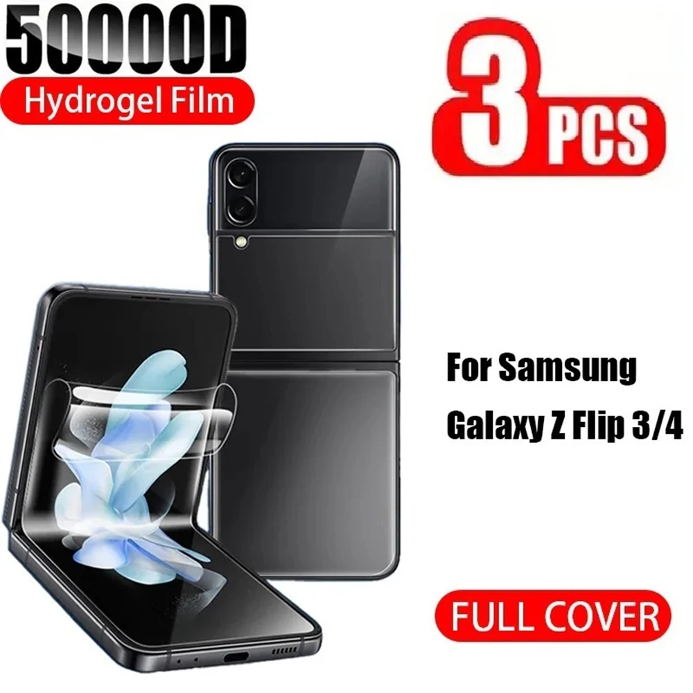 

3Pcs Best Hydrogel Film For Samsung Galaxy Z Flip 5 4 3 6 Soft Screen Protector