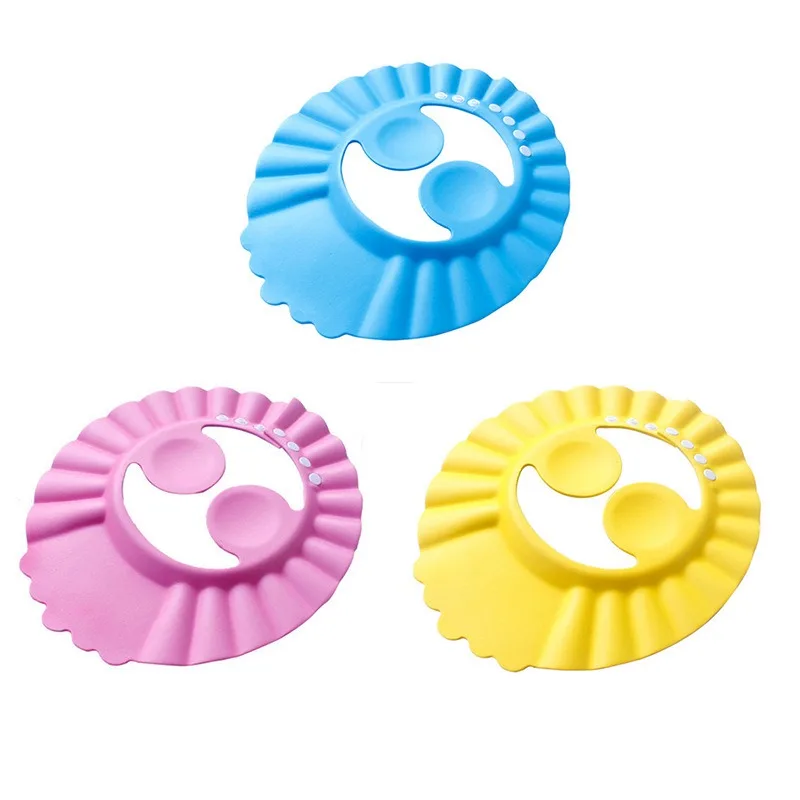 Verstelbare Baby Shower Caps Met Siliconen Shampoo Borstel Kids Shampoo Hoed Waterdicht Oor Oog Baby Douche Cap En Badborstel