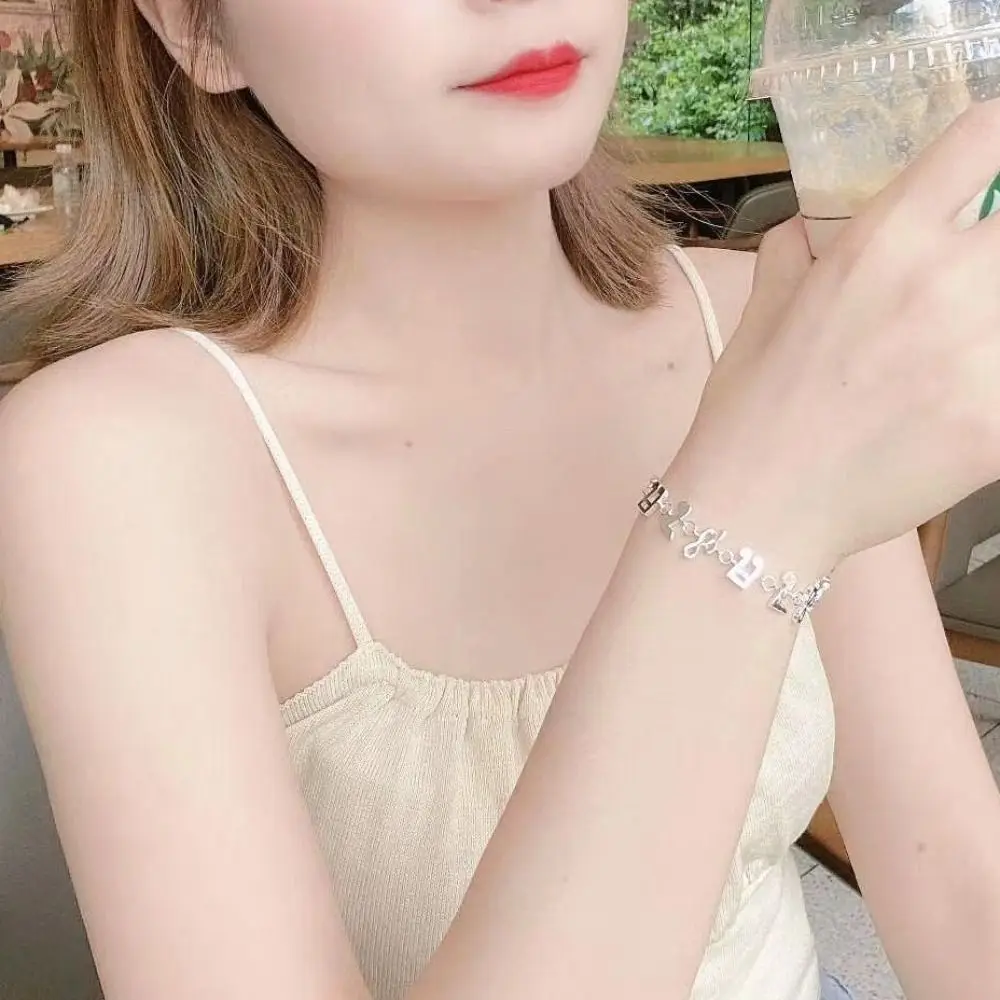 Beautiful Aesthetic Music Note Bracelet Jewelry Fashion Silver Bangle Adjustable Gorgeous Eight Note Hand Chain Gift