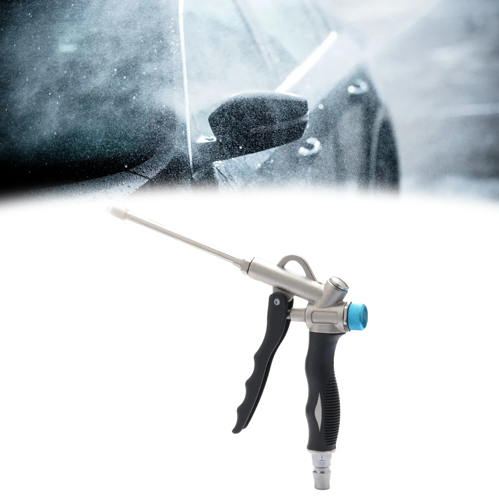 2-Way Air Blow Gun with Adjustable Air Flow Extended Nozzle Dust Cleaning Tool Dust Pneumatic Accessory