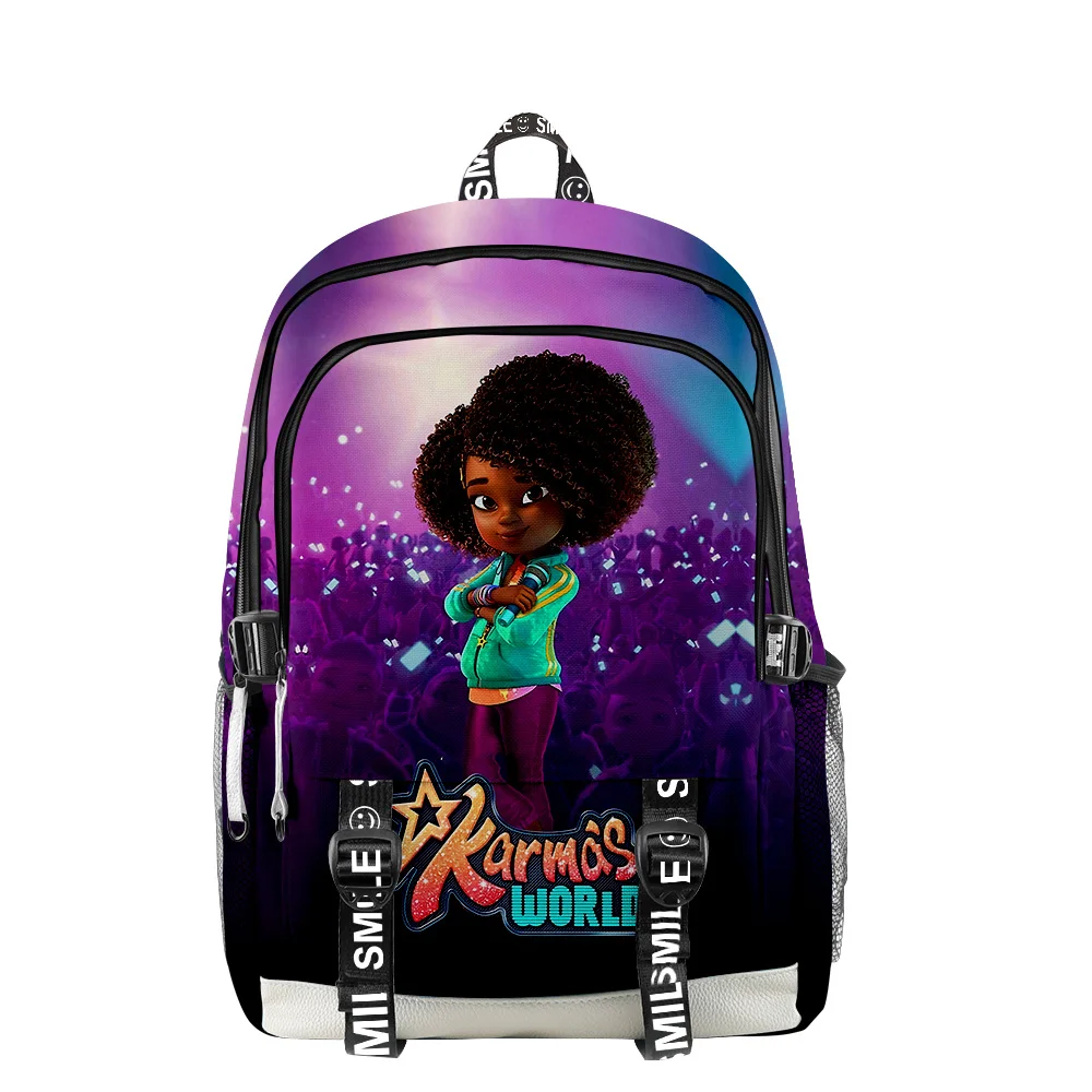 

Karma's World Tv Show Zipper Backpack School Bag Unique Daypack Traval Bag Oxford Cloth