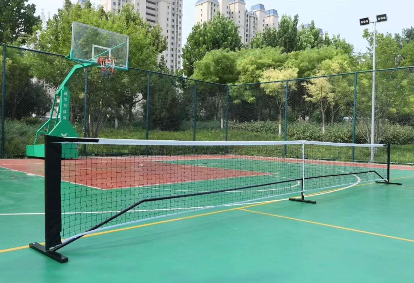 Directly Available Portable Mobile Tennis Net Rack for Indoor Outdoor Use Durable Hole In-Stock for Peak Ball Pickleball