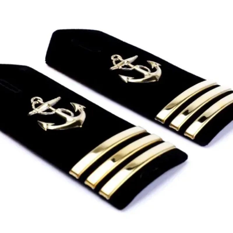 

Navy Metal Stainless Steel Shoulder Badge Mark Seaman's Epaulettes Sailor Stainless Steel Officer Silver Colour Men Badge