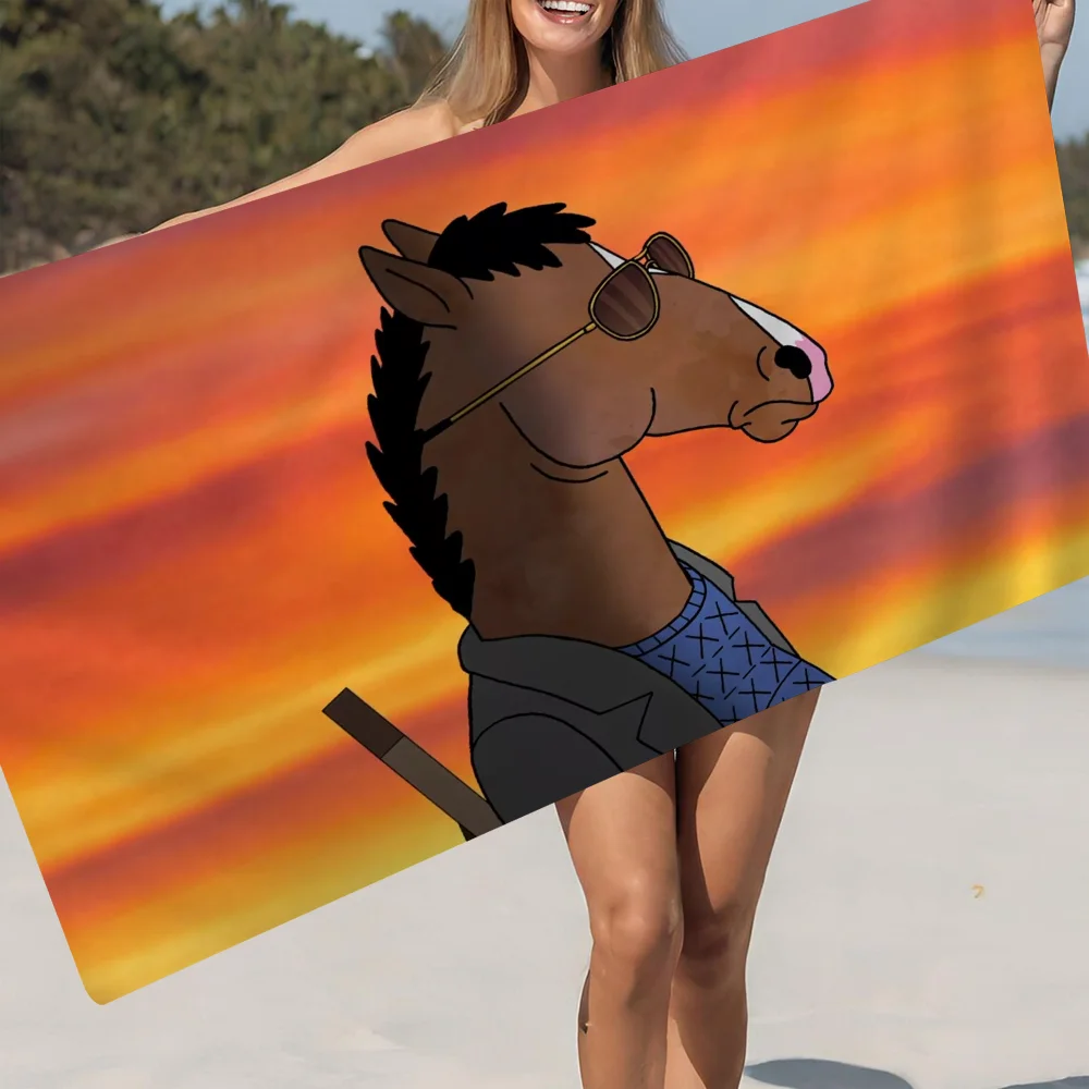 B-BoJack Funny H-Horsemans Microfiber Beach Towel Absorbent Quick Dry Soft Yoga Swimming Resort Mountain Climbing Towel