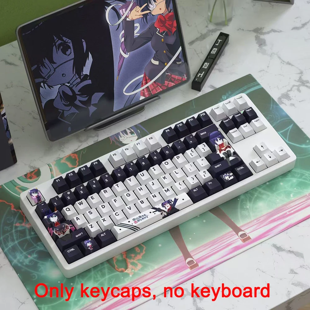 

1 Set PBT Dye Subbed Keycaps Two Dimensional Anime Key Caps Cherry Profile Keycap For Chunibyo Other Delusions Takanashi Rikka