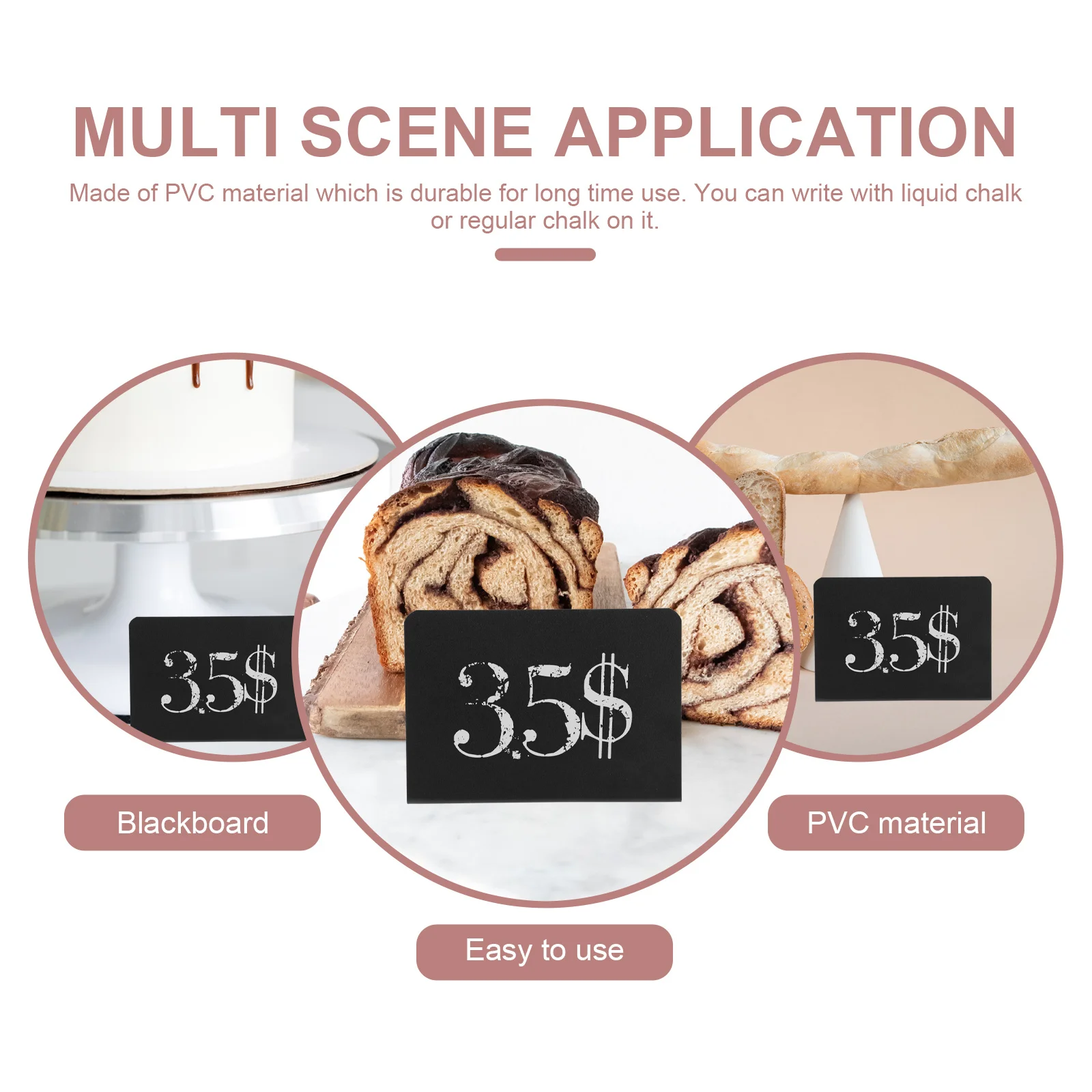 

10Pcs Mini Message Boards Small Blackboard Signs Sturdy PVC Reusable for Restaurant Menu Inspirational Quotes Display