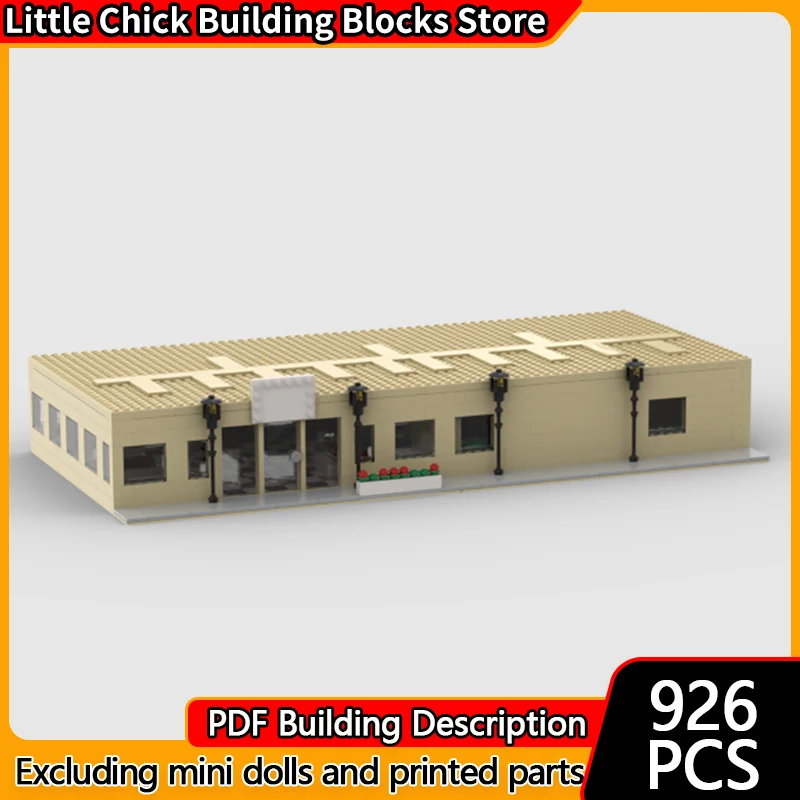 

Модель City Street View MOC, строительные кирпичи, большой плоский ресторан, модульная технология, детские праздничные подарки, сборка игрушек, костюм