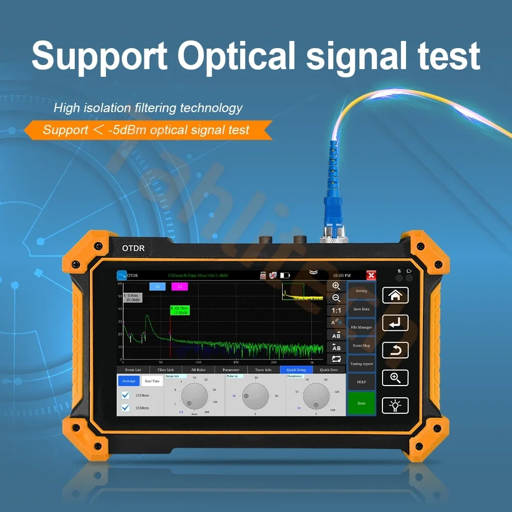 MOT-50/51 OTDR 5.55 Inch  Touch Screen OTDR OPM VFL Optic Time-domain Reflectometer Utp Cable Optic Fiber Tester