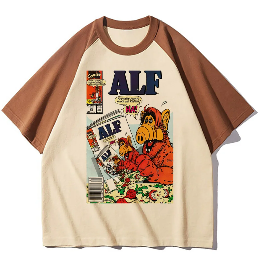 Alf t shirt teen Trendy Comfortable 2000s Pop Culture aesthetic Digital shirt Graphic Y2k hip hop Grunge anime Psychedelic