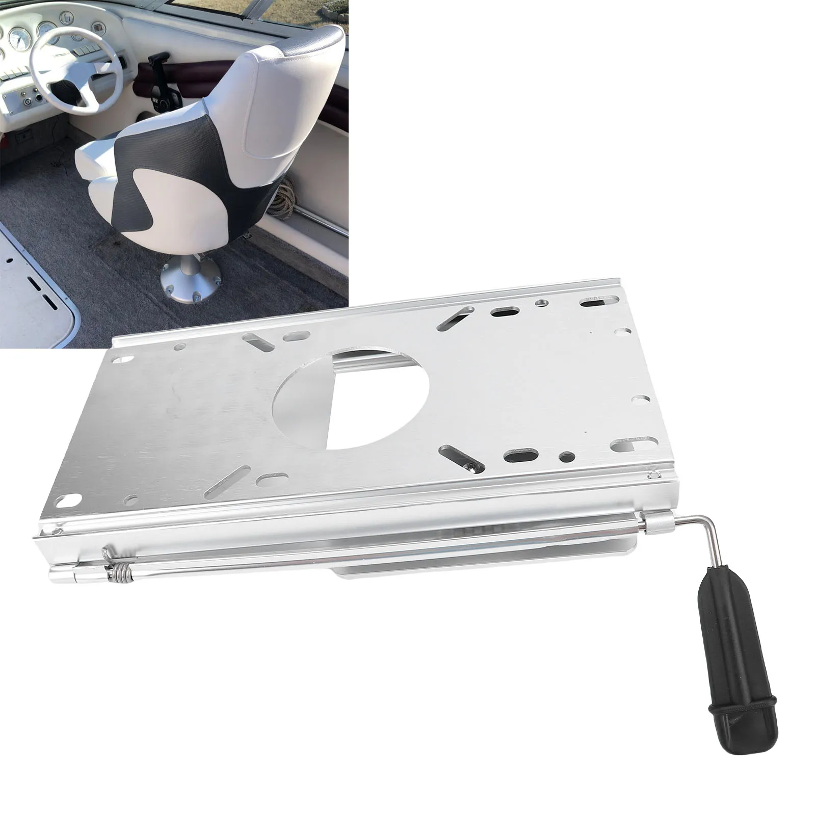 glissiere-de-siege-de-bateau-en-alliage-d'aluminium-avec-poignee-pour-base-de-piedestal-de-siege-de-bateau-standard-de-53-x-53-pouces