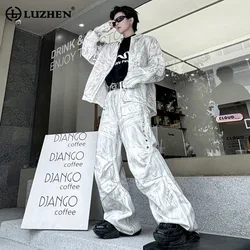 LUZHEN Denim Jacket Two Piece Sets Fashion High Street Retro Men's Clothing Personalized Trendy Straight Jeans Original LZ4966