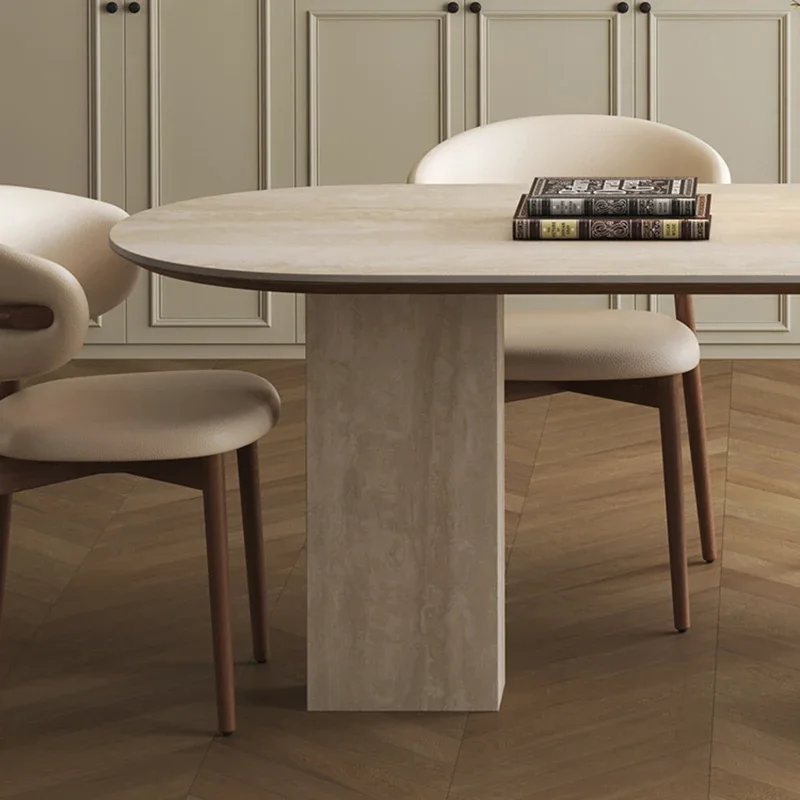 Moderne Luxe Eettafel Nordic Design Rotsplaat Mooie Duurzame Eettafels Delicate Ellips Mesa Comedor Huismeubilair