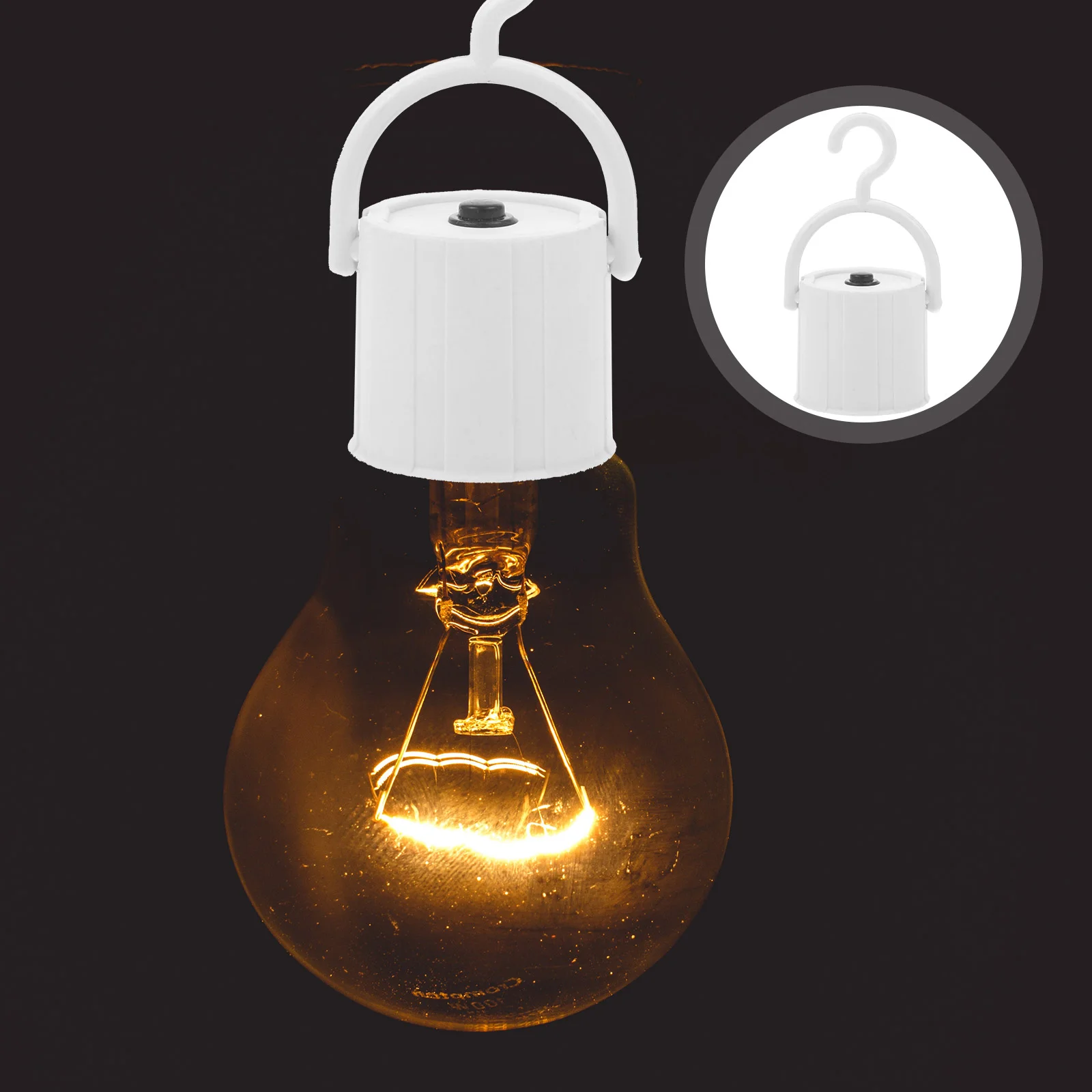 10 Pcs Emergency Light Bulb Sockets Holder with Hook Lamp Heads LED Rechargeable Bulbs Screw