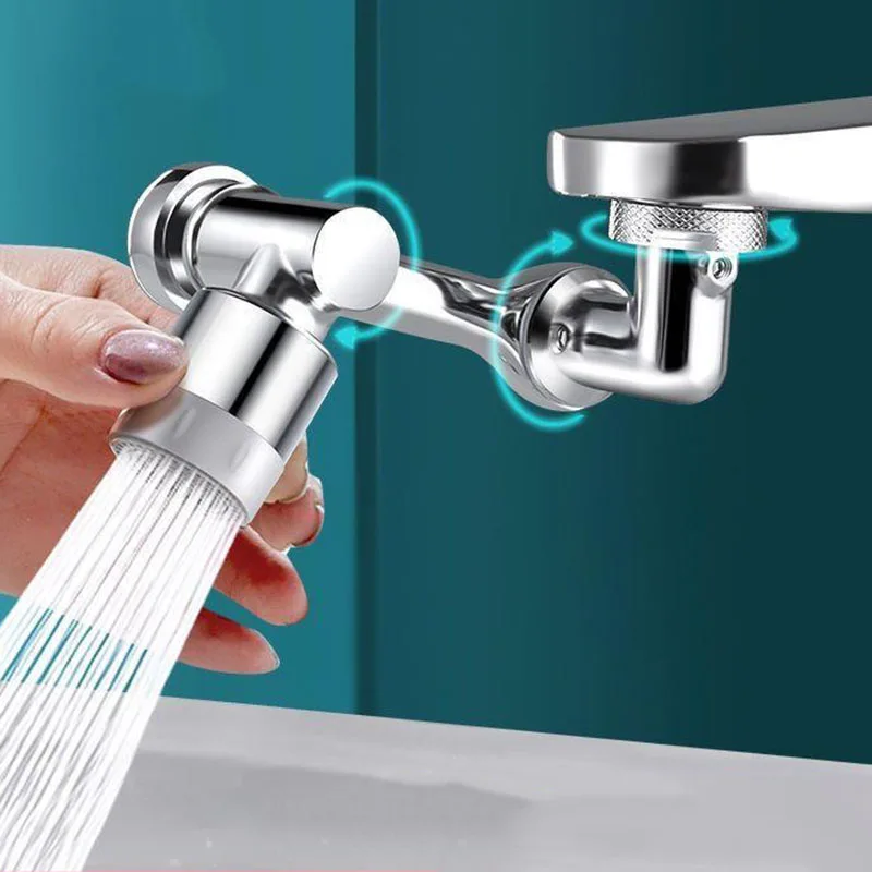 Multifunction 1080° Rotary Extender Faucet Aerator Robotic Arm Plastic Splash for Sink Kitchen Washbasin Faucets Bubbler Nozzle