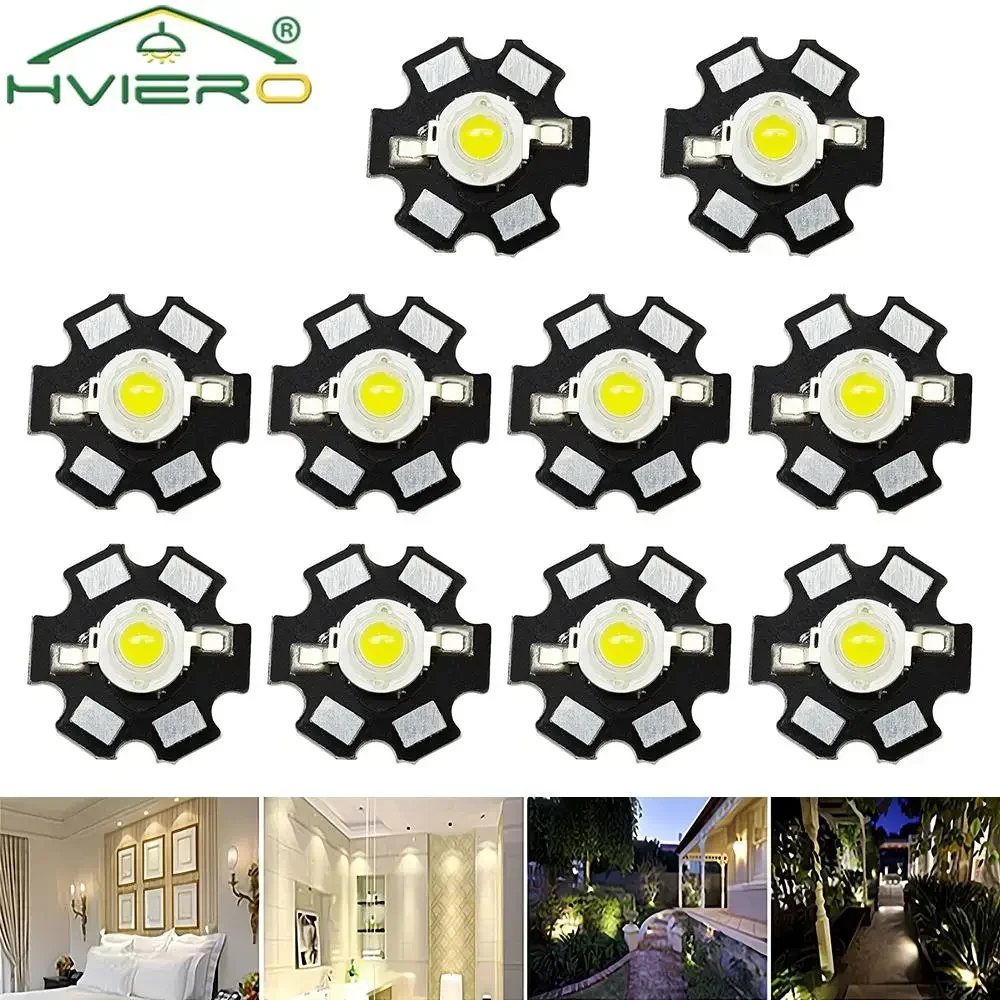 Perline luminose da 1 W LED Bianco Decorazione natalizia da giardino Atmosfera Lampadine con chip Diodi COB luminosi Lampade con dissipatore di