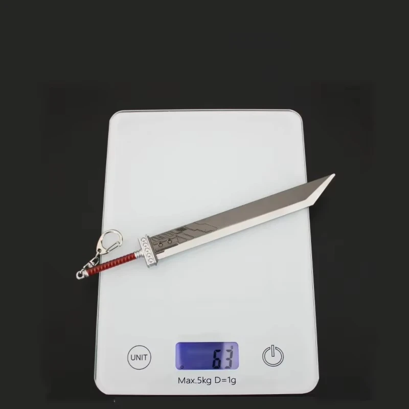 22cm/ 8.66in Fantasy Claud Destruction Sword Keychain katana Game Peripherals Weapon Props Metal Collectible Ornaments Boy Gifts