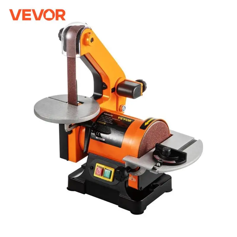 VEVOR 250W Electric Disc Belt Sander Mini Table 5in Fixed-Angle Sharpener Abrasive Cutting Edge Machine Knife Polisher Grinder