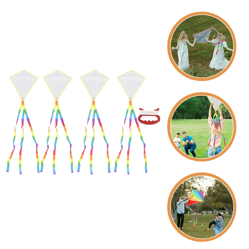 

Interactive Painting Kite Childrens Toys Portable Kids DIY Graffiti White Cloth