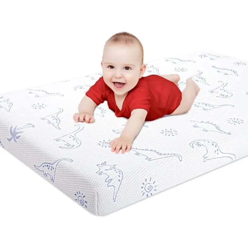 

Mattress with Removable Breathable Cover, Thick Memory Foam Travel Portable Crib Mattress