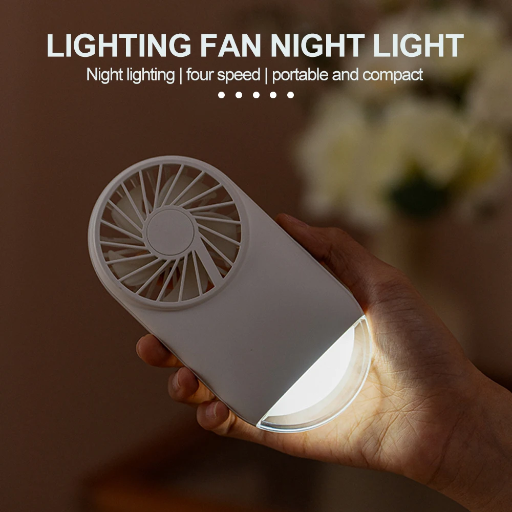 Portable Night Light With Desktop Fan,Rechargeable Sleep Light With Digital Display Circulating Wind For Bedroom Camping Hiking