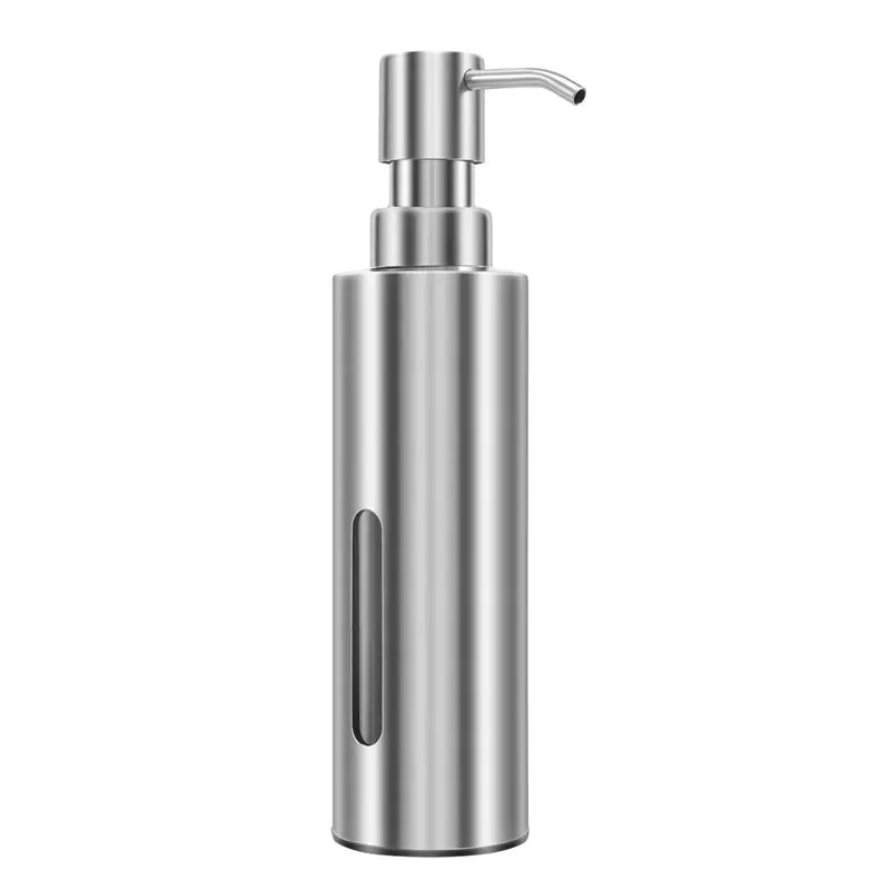 ●7Oz Hand Soap Pump Dispenser For Bathroom, Stainless Steel Dish Soap Dispenser For Kitchen, Rustproof Liquid Pump Bottle