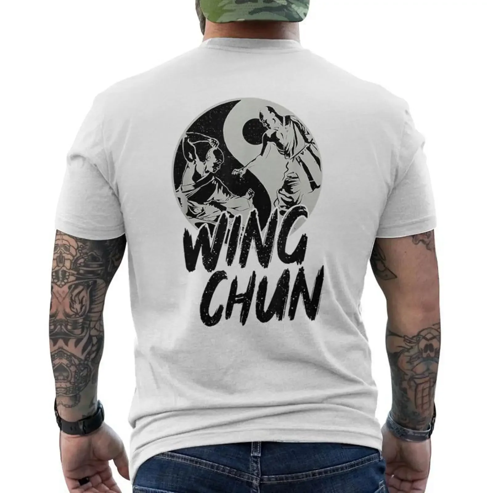 Wing Chun Entraînement De Combattant Arts Martiaux T shirt imprimé au dos Cadeauxyz vintage Washed designer clothes Comfortable