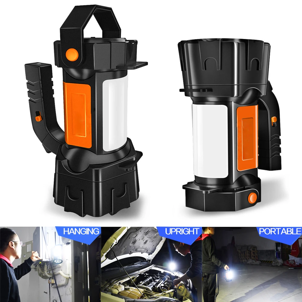 

Super Bright LED Work Light USB Rechargeable Spotlight 300W Powerful Searchlight Emergency Light Handheld Lamp Flashlight