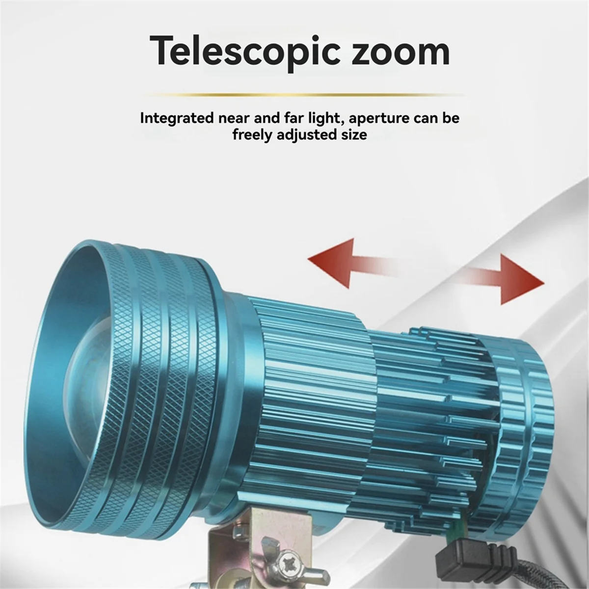 RIRI LED زوومابلي ضوء قوي تلسكوبي الأضواء طويلة المدى الأضواء في الهواء الطلق الأسود حفرة ليلة الصيد البحر التعدين مصباح