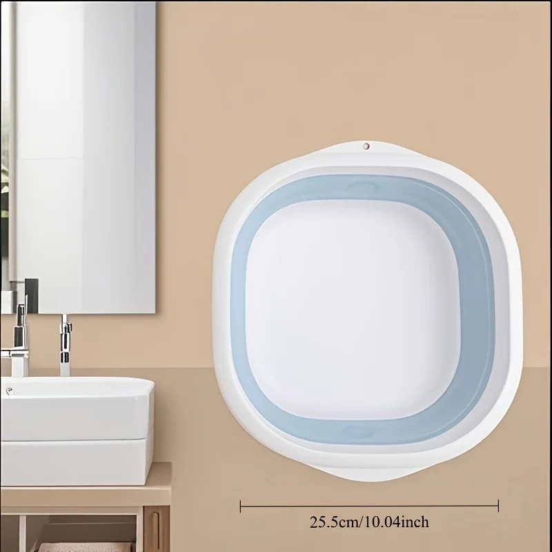 قطعة واحدة - حوض متعدد الوظائف قابل للطي - تصميم موفر للمساحة، مناسب للأنشطة الخارجية والاستخدام المنزلي في الحمام