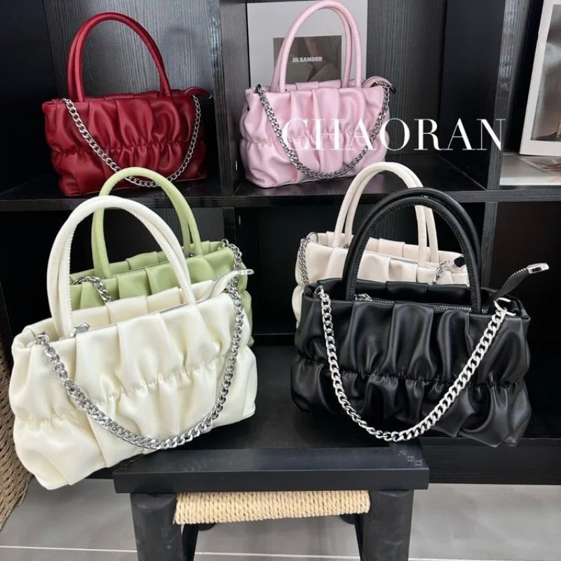 

Trendy Elegant Vintage Messenger Bag Minimalist Solid Color For Leisure Women Paris Style