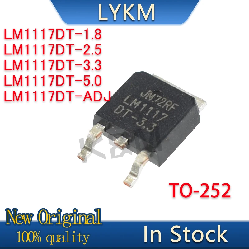 LM1117DT-1.8 LM1117DT-2.5 LM1117DT-3.3 LM1117DT-5.0 LM1117DT-ADJ TO-252 재고, 정품 LM1117 LM1117DT, 10 개