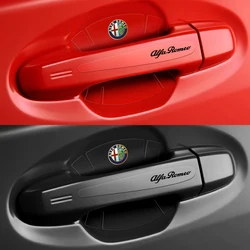 4PCS Car Door Handle Transparent Protector Film Stickers For Alfa Romeo Sportiva Mito 159 147 Giulia Giulietta Auto Accessories