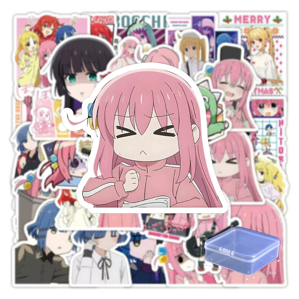 

50/75/60/100Pcs Anime Bocchi The Rock Sticker Gotoh Hitori Ijichi Nijika Iseri Nina Suitcase Phone Shell Waterproof Sticker