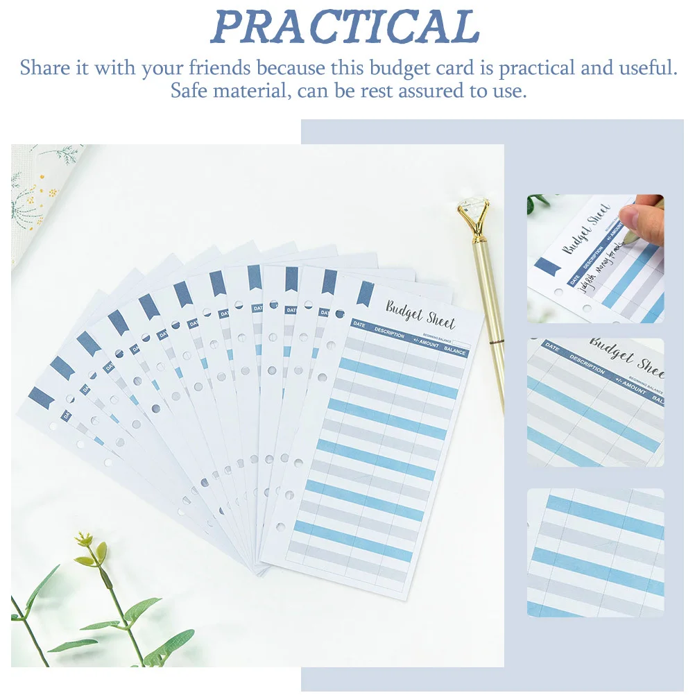 50 ورقة بطاقة الميزانية النقدية مخطط الميزانية العملي إدراج تصميم ثقب مثقوب للمنزل مكتب الأعمال استخدام مكتب الملحقات #4