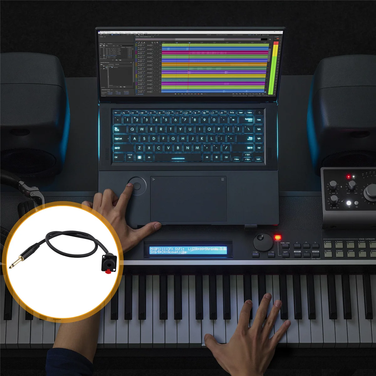 6.35 مللي متر أنثى لوحة جبل إلى 6.35 مللي متر ذكر موصل كابل 6.35 مللي متر أنثى المقبس إلى 6.35 مللي متر ذكر سماعة تمديد كابل