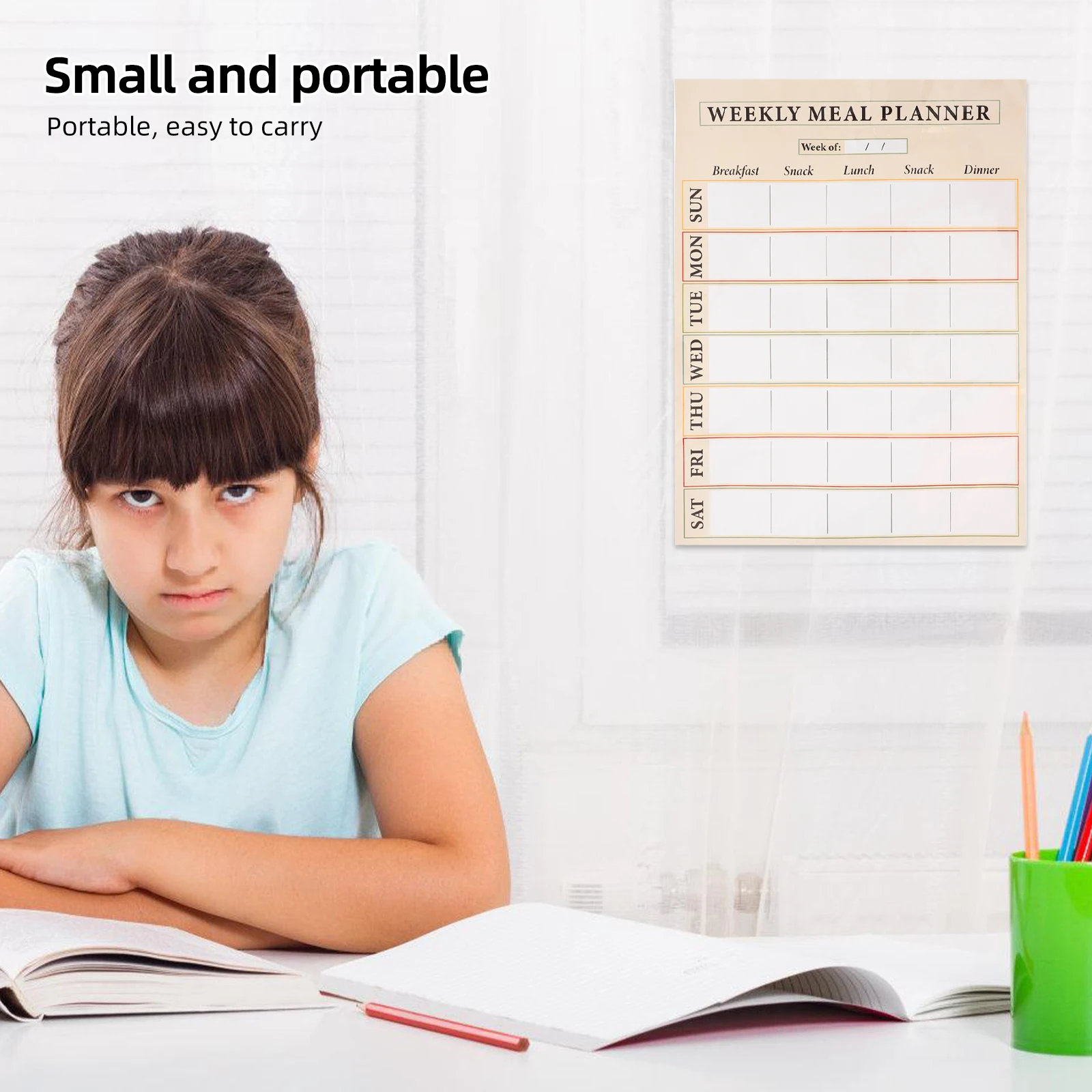 

Weekly Plan Whiteboard Stickers Dry Erase Adhesive Notepad Labels 's Room Pvc Erasable Meal Planner Menu Office
