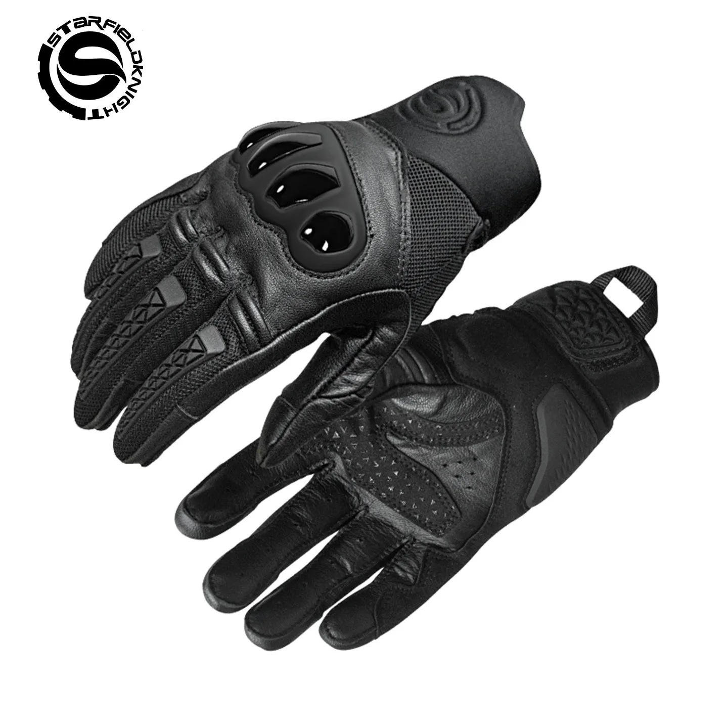 STAR FIELD KNIGHT SKG572 Summer Motorcycle Gloves Men Women Breathable Mesh Touchscreen Goatskin Palm Hard Knuckle Riding Gear