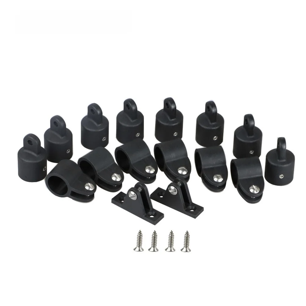 High Strength Nylon Fittings for Marine For Bimini Top 16 pcs Slide Covers Sleeves and Mounting Seats for Boats