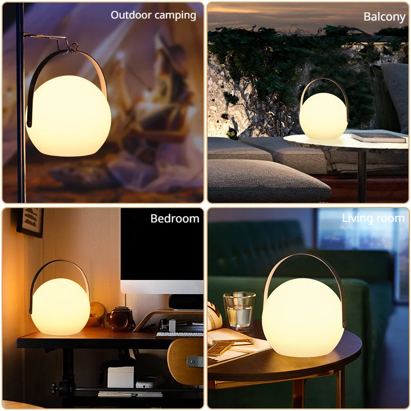 LED Bedroom Bedside Wireless Lamp Outdoor Nordic Simple Portable Portable Lamp Colorful Charging Remote Control Atmosphere Lamp