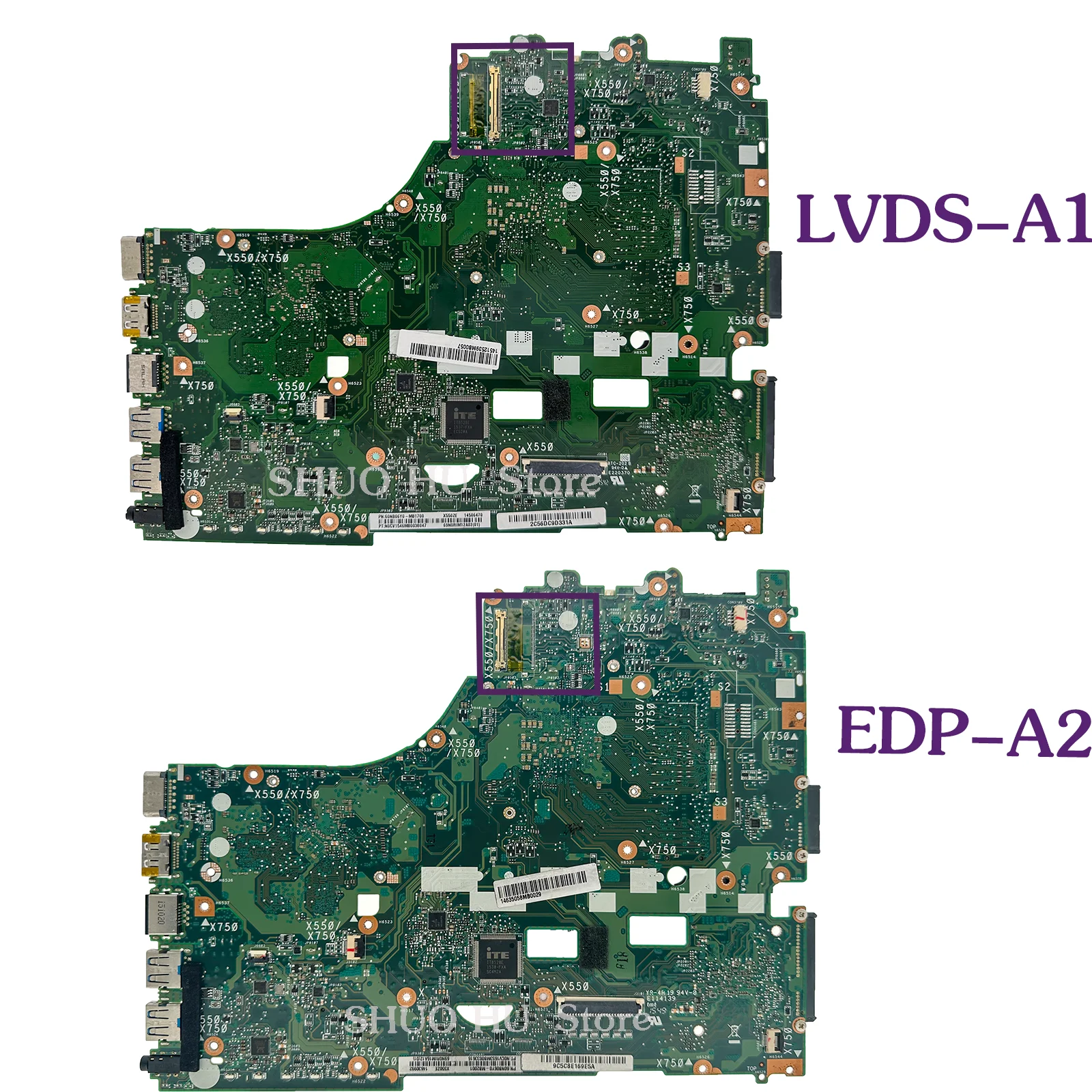 KEFU X550ZE Mainboard For ASUS X550ZA K555Z VM590Z K550Z X555Z X550Z CPU A8 A10 FX7500 7600P Laptop Motherboard EDP or LVDS