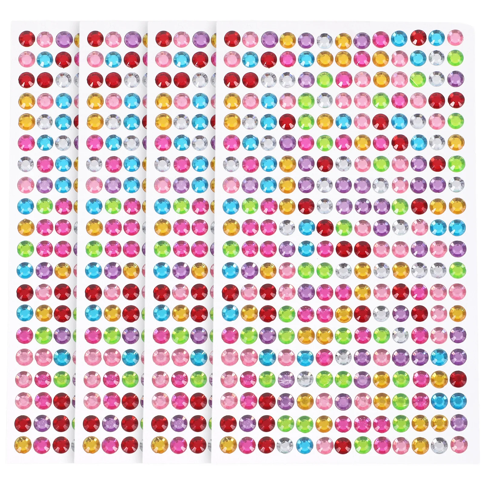 

4 Sheets Round Rhinestone Stickers 3D Nail Art Decals For Scrapbooking Diy Decor Sticker Set Home Storage