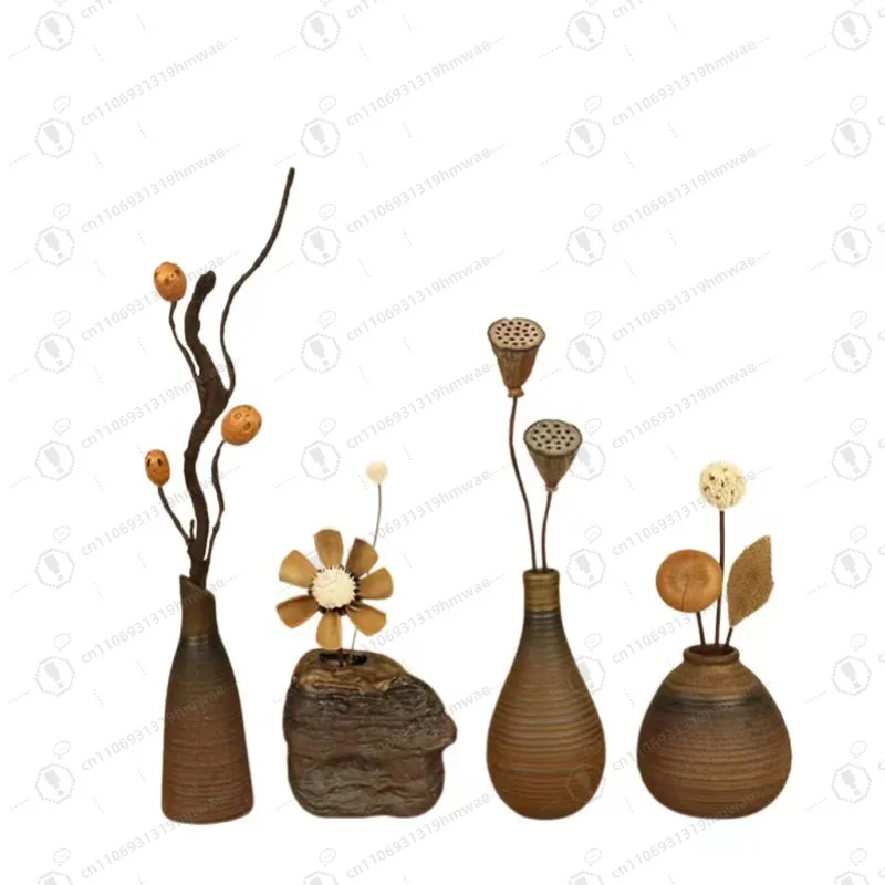 

Chinese Style Miniature Vase Display Ornament Traditional Floral Decorative Piece for Home And Office
