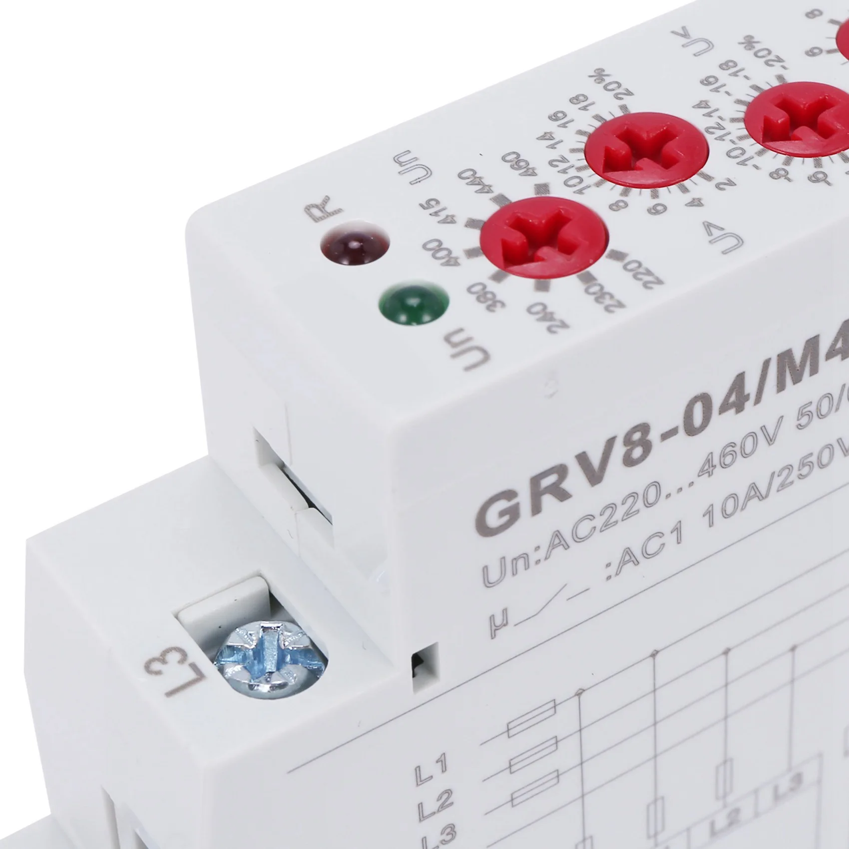 

B23B 2X GRV8-04 M460 3-фазное реле контроля напряжения, последовательность фаз, защита от сбоя фазы, реле контроля напряжения