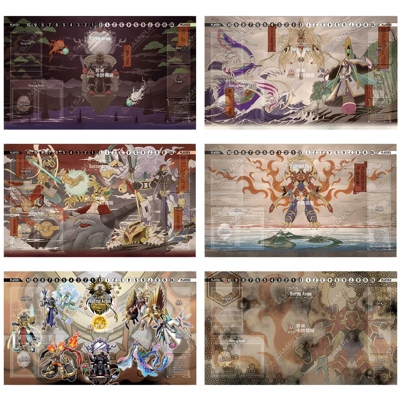 

600x350mm DTCG Digimon Digi World Shambala Trading Card Playmat Amaterasumon Kaguyamon Single Rubber Board Game Card Mat Gifts