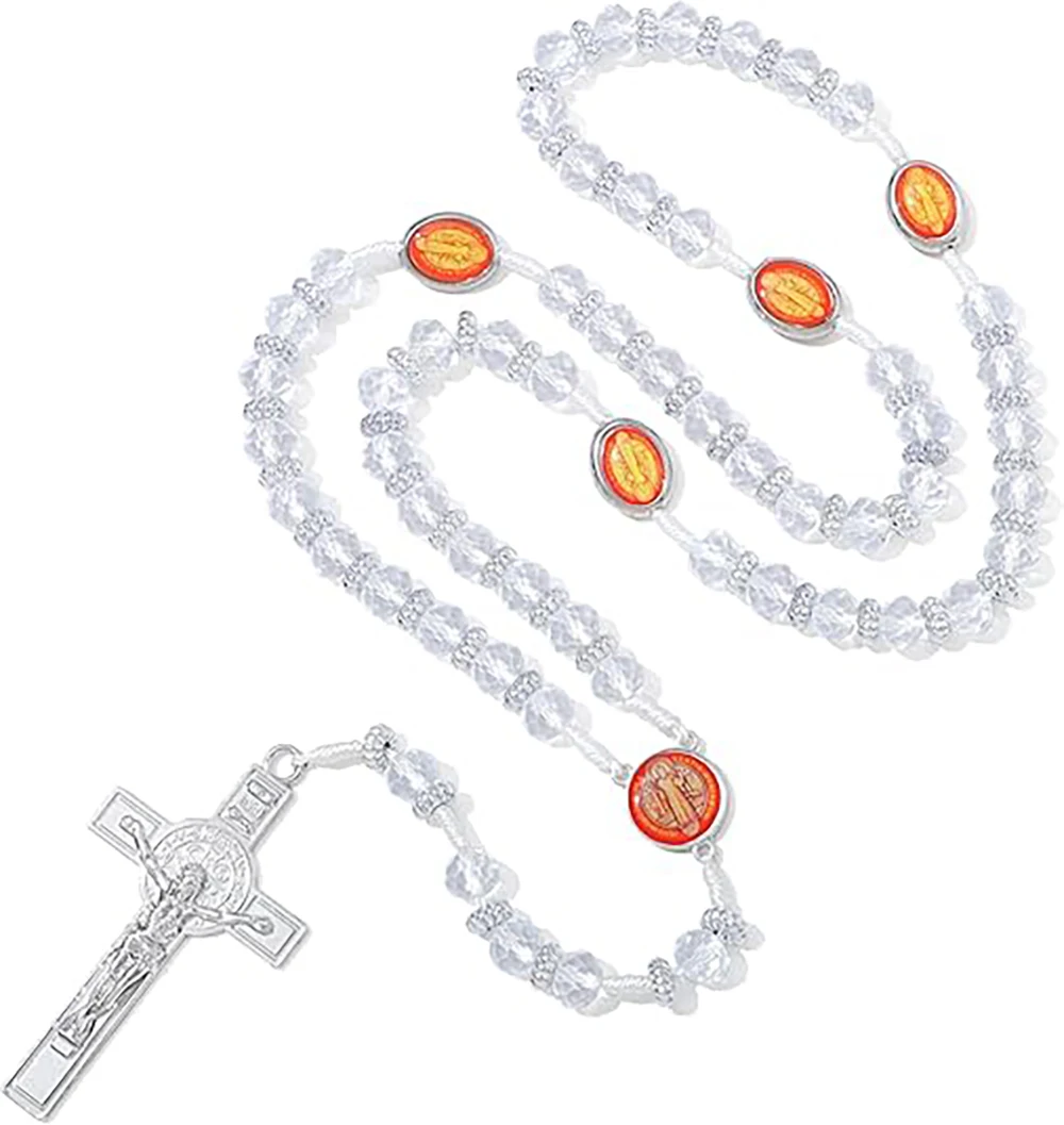 

Catholic Rosary Beads for Women Holy Prayer Necklace With Crucifix Cross - Communion Rosaryfor Religious Christians Mother Gift