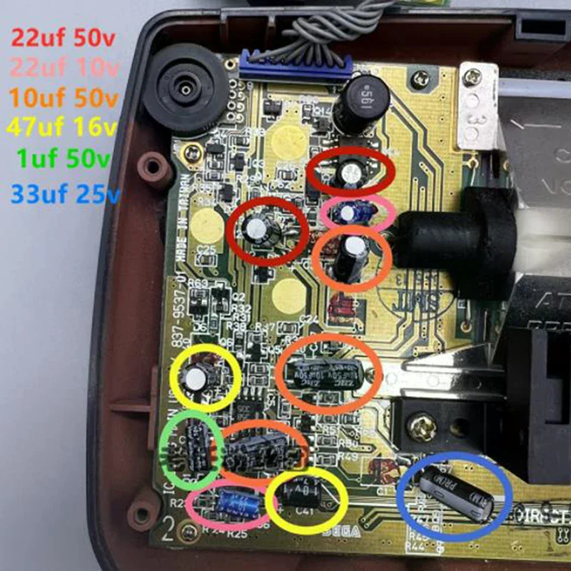 Capacitors for Sega Gamegear Gg Motherboard Capacitors Repair Replacement High Quality Durable