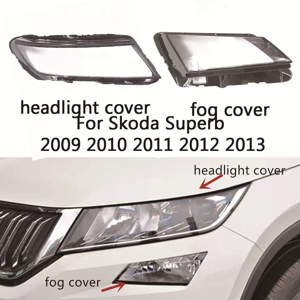 

For Skoda Kodiaq 2017 2018 2019 2020 front Car Headlight Cover Lens Shell Lampcover Lampshade Headlamp Light mask
